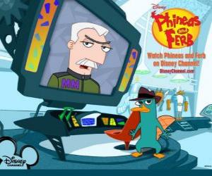 The Secret Agent P in his hiding receiving instructions from his boss, Major Francis Monogram puzzle