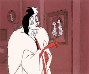 The wicked Cruella De Vil at her house puzzle