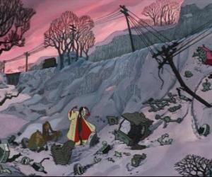 The wicked Cruella De Vil and the two thieves crash into them puzzle
