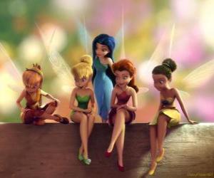 Tinker Bell with friends Klara, Emily, Silberhauch and Rosetta puzzle