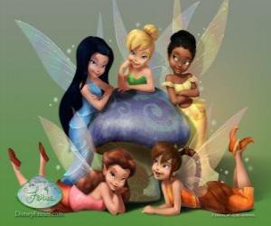Tinker Bell with friends Klara, Emily, Silberhauch and Rosetta puzzle