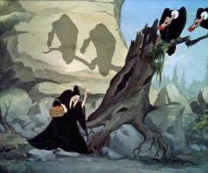 Two vultures watch the queen when he heads home of the dwarfs puzzle