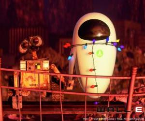 Wall-e and Eve happy, hand in hand puzzle