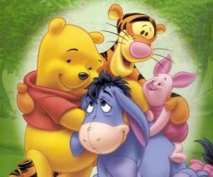 Winnie The Pooh and his friends Eeyore, Tigger and Piglet puzzle
