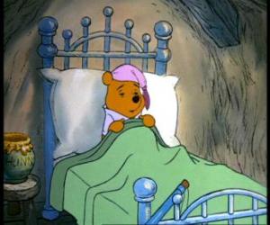 Winnie the Pooh peacefully in his bed puzzle