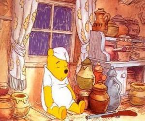 Winnie The Pooh sleeping with the window of his house puzzle