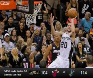 2013 NBA Finals, 5th game, Miami Heat 104 - San Antonio Spurs 114 puzzle