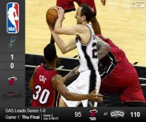2014 NBA The Finals, 1st match, Miami Heat 95 - San Antonio Spurs 110 puzzle