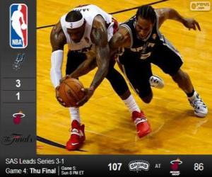 2014 NBA The Finals, 4th match, San Antonio Spurs 107 - Miami Heat 86 puzzle
