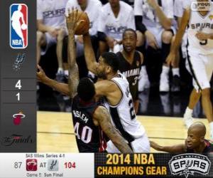 2014 NBA The Finals, 5th match, Miami Heat 87 - San Antonio Spurs 104 puzzle