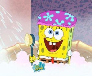 SpongeBob in the shower puzzle