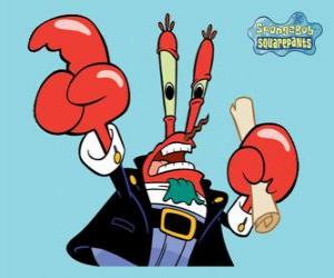 Eugene H. Crab,  is the owner of the restaurant where SpongeBob and Squidward work puzzle