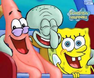 SpongeBob SquarePants and his friends Patrick Star and Squidward Tentacles puzzle