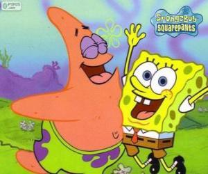 SpongeBob and Patrick very happy puzzle