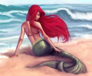 A beautiful mermaid on the shore puzzle