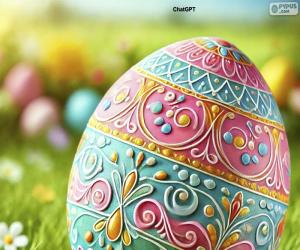 A colorful Easter egg puzzle