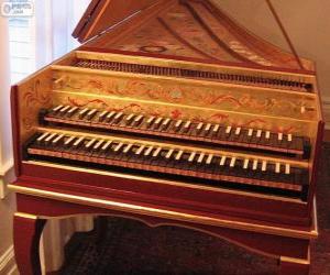 A harpsichord is a musical instrument played by means of a keyboard puzzle