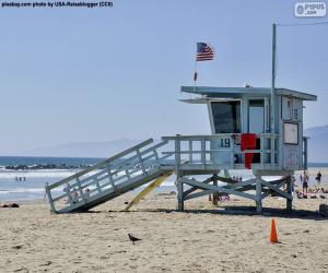 A relief and surveillance post on the beach puzzle