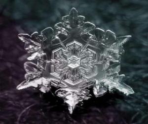 A small ice crystal snowflakes form puzzle