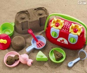 Accessories for playing on the beach puzzle