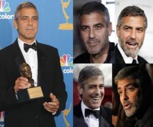 Actor George Clooney film and television, winning an Academy Award and Golden Globe puzzle