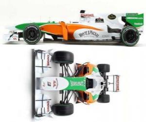 Aerial side view of the Force India VJM03 puzzle