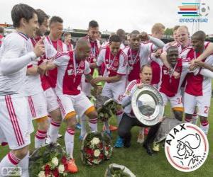 Ajax Amsterdam, champion of the Dutch football league Eredivisie 2013-2014 puzzle