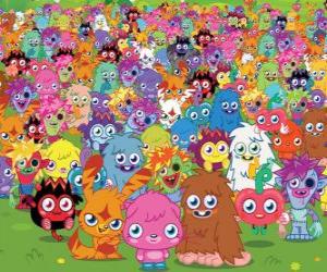 All the monsters from Moshi Monsters puzzle