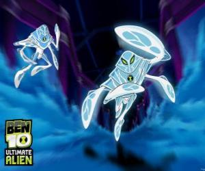 Ampfibian, alien resembling a jellyfish extraterrestrial from the Amperia planet. Ben 10: Ultimate Alien puzzle