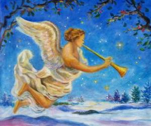 Angel playing a trumpet puzzle