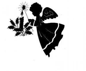 Angel with magic wand, a candle and a branch of holly puzzle