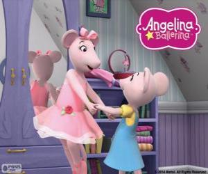 Angelina Ballerina and his beloved sister Polly puzzle