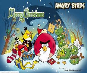 Angry Birds, wishing you a Merry Christmas puzzle