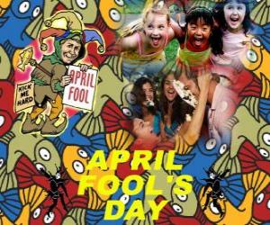 April Fools' Day celebrated on April 1 devoted to jokes in many countries puzzle