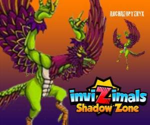 Archaeopteryx. Invizimals Shadow Zone. An aggressive flying dinosaur, the mother of all birds puzzle