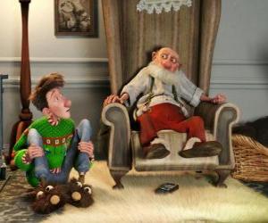 Arthur Christmas with his grandfather puzzle