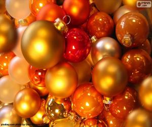 Assortment of Christmas balls puzzle