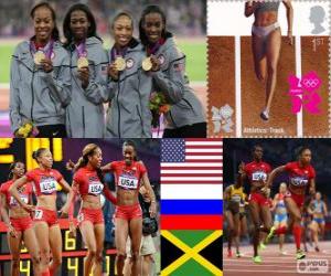 Athletics 4x400m women's London 2012 puzzle