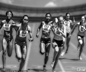 Athletics, relay race puzzle