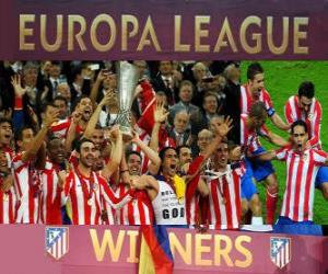 Atlético Madrid, champion of the UEFA Europe League 2011-2012 puzzle