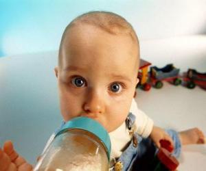 Baby taking his baby bottle puzzle