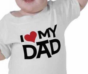 Baby with a shirt that says I love my dad puzzle