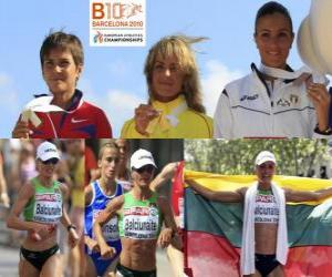 Balciunaite zivile Marathon champion, Nailia Yulamanova and Anna Incerti (2nd and 3rd) of the European Athletics Championships Barcelona 2010 puzzle