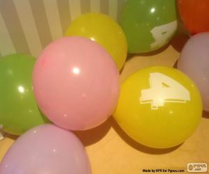 Balloons with numbers puzzle