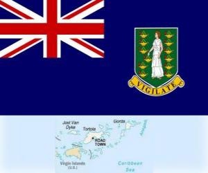 Bandera de les Illes Verges Britàniques, territori britànic d'ultramar al Carib puzzle