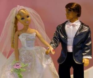 Barbie and Ken on their wedding day puzzle