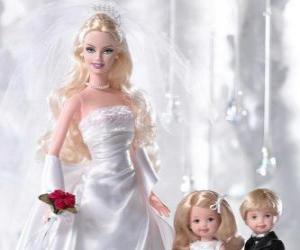Barbie is the bride. Barbie with the wedding dress puzzle
