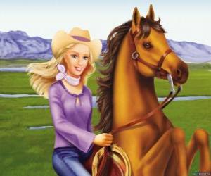Barbie with a beautiful horse puzzle