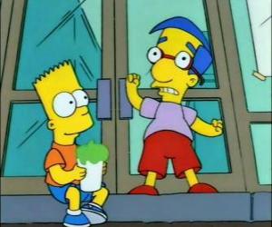 Bart Simpson and Milhouse Van Houten, two great friends puzzle