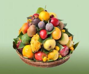 Basket with varied fruit puzzle